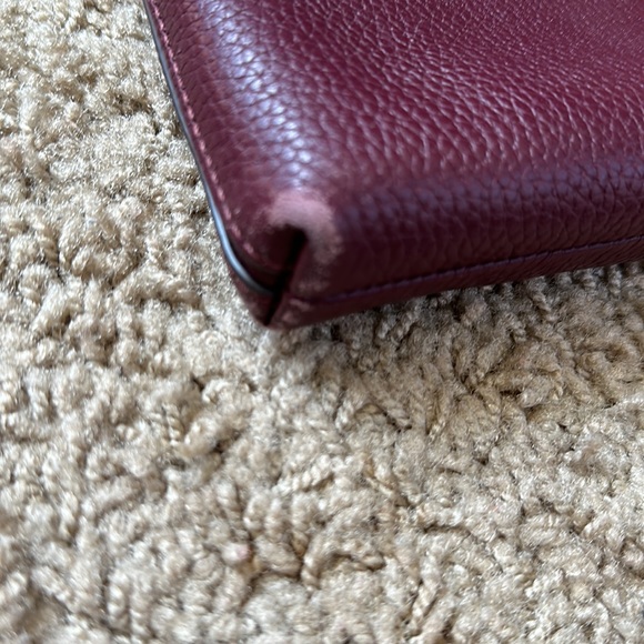 Kate Spade Burgundy Leather Crossbody Bag Maroon Soft Leather Fall Purse - Picture 15 of 16